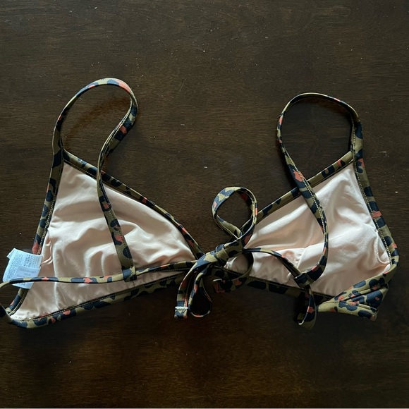 Madewell Second Wave Bralette Bikini Top Leopard Strappy XS - Picture 4 of 9